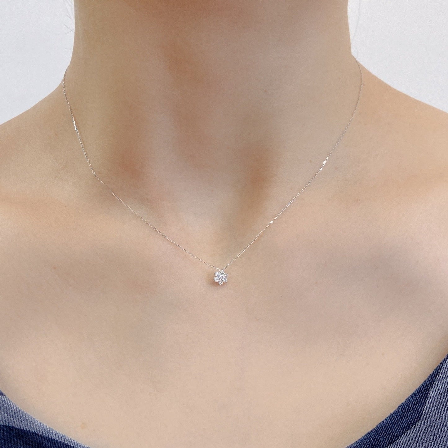 Pink Dia Hexagram Necklace 0.012ct/0.08ct - JMW Jewelry Wholesale