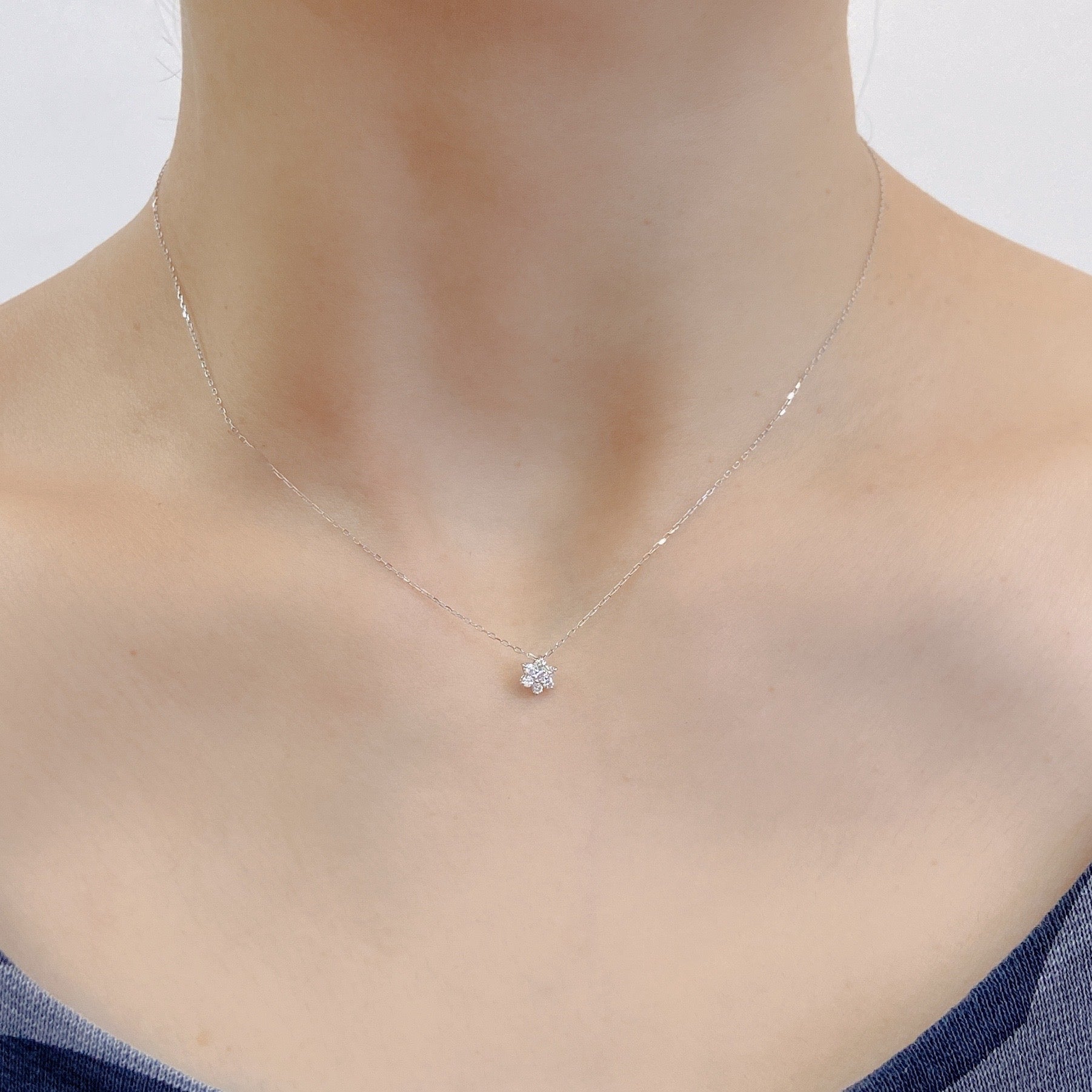 Pink Dia Hexagram Necklace 0.012ct/0.08ct - JMW Jewelry Wholesale