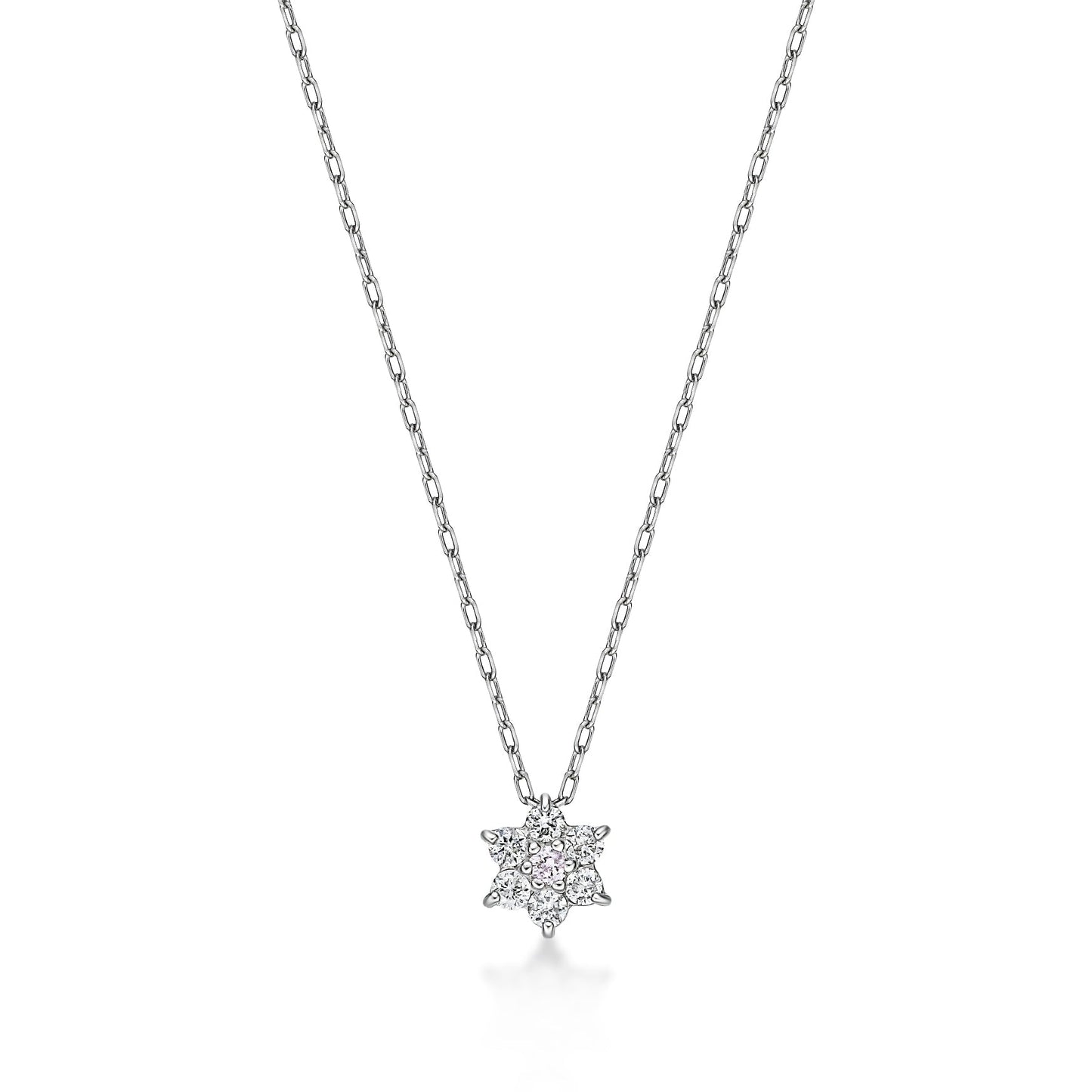 Pink Dia Hexagram Necklace 0.012ct/0.08ct - JMW Jewelry Wholesale