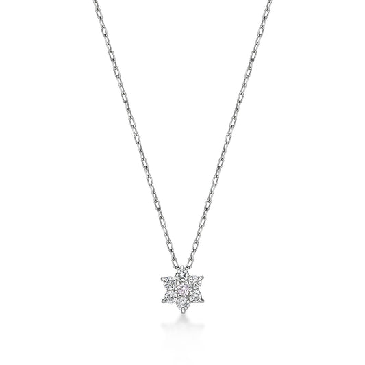 Pink Dia Hexagram Necklace 0.012ct/0.08ct - JMW Jewelry Wholesale
