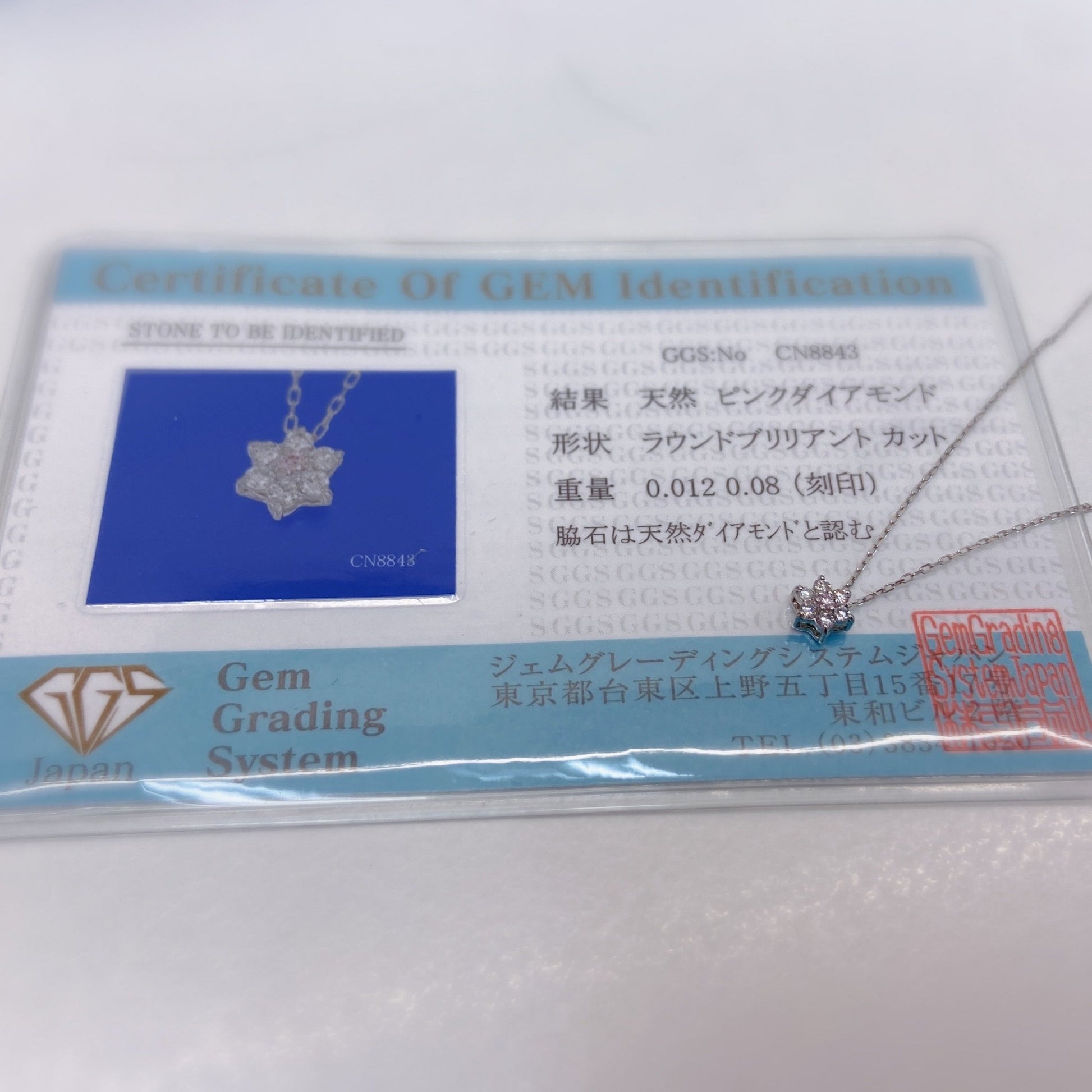 Pink Dia Hexagram Necklace 0.012ct/0.08ct - JMW Jewelry Wholesale