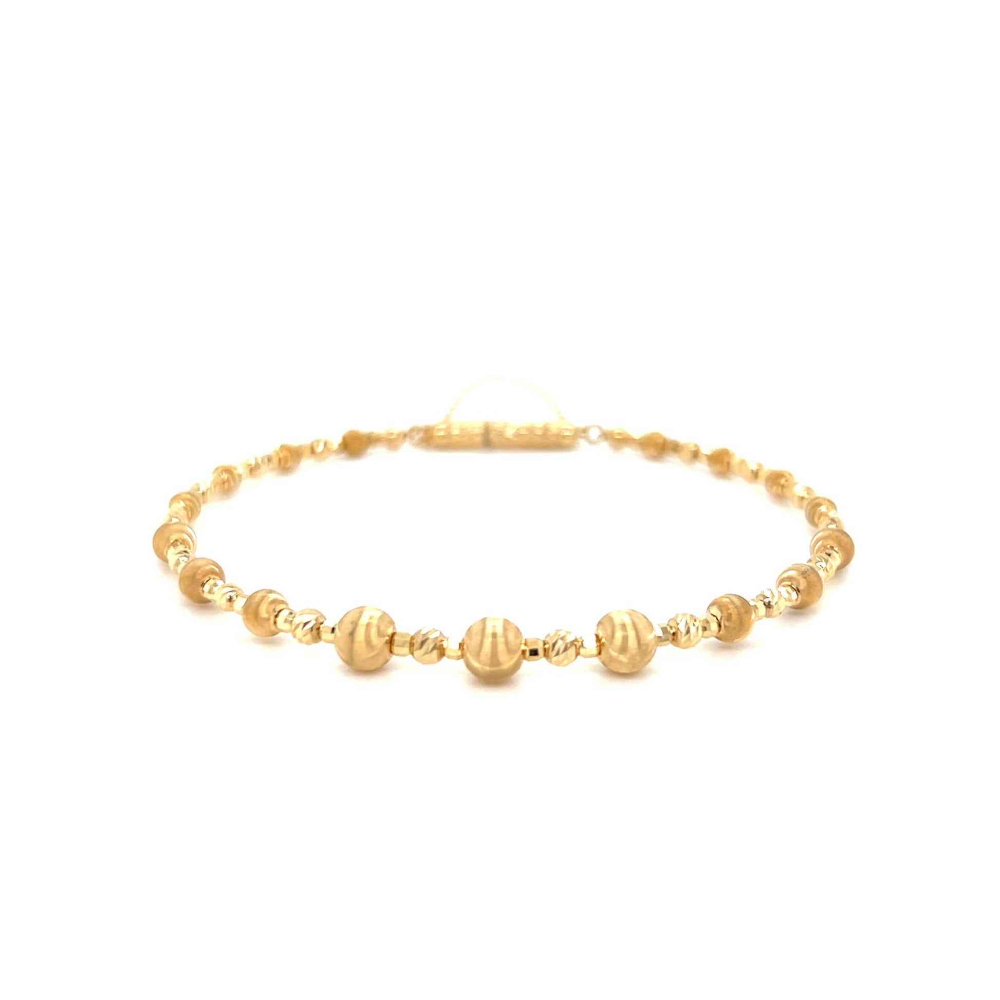 Plain gold ball Flexi Bangle - JMW Jewelry Wholesale