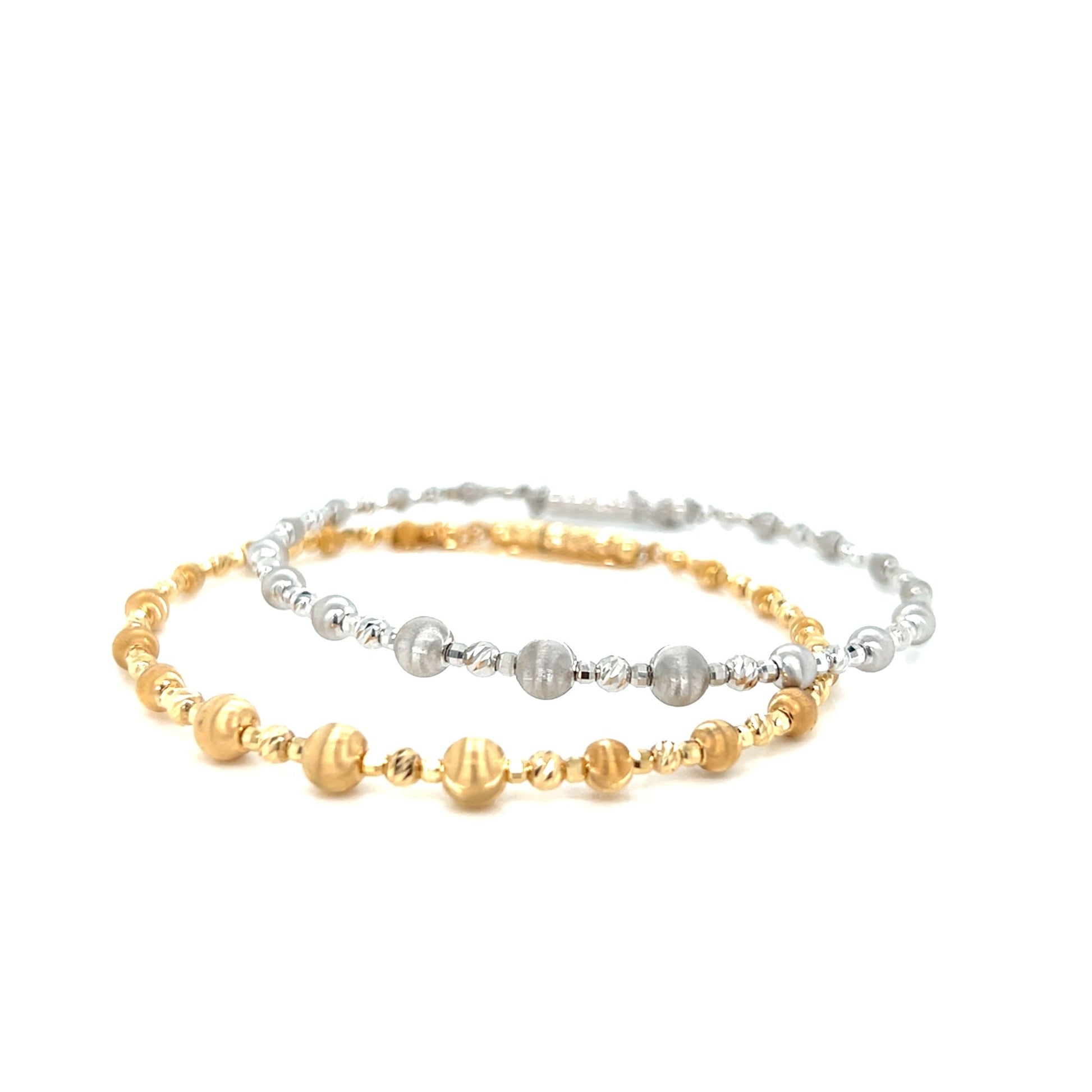 Plain gold ball Flexi Bangle - JMW Jewelry Wholesale
