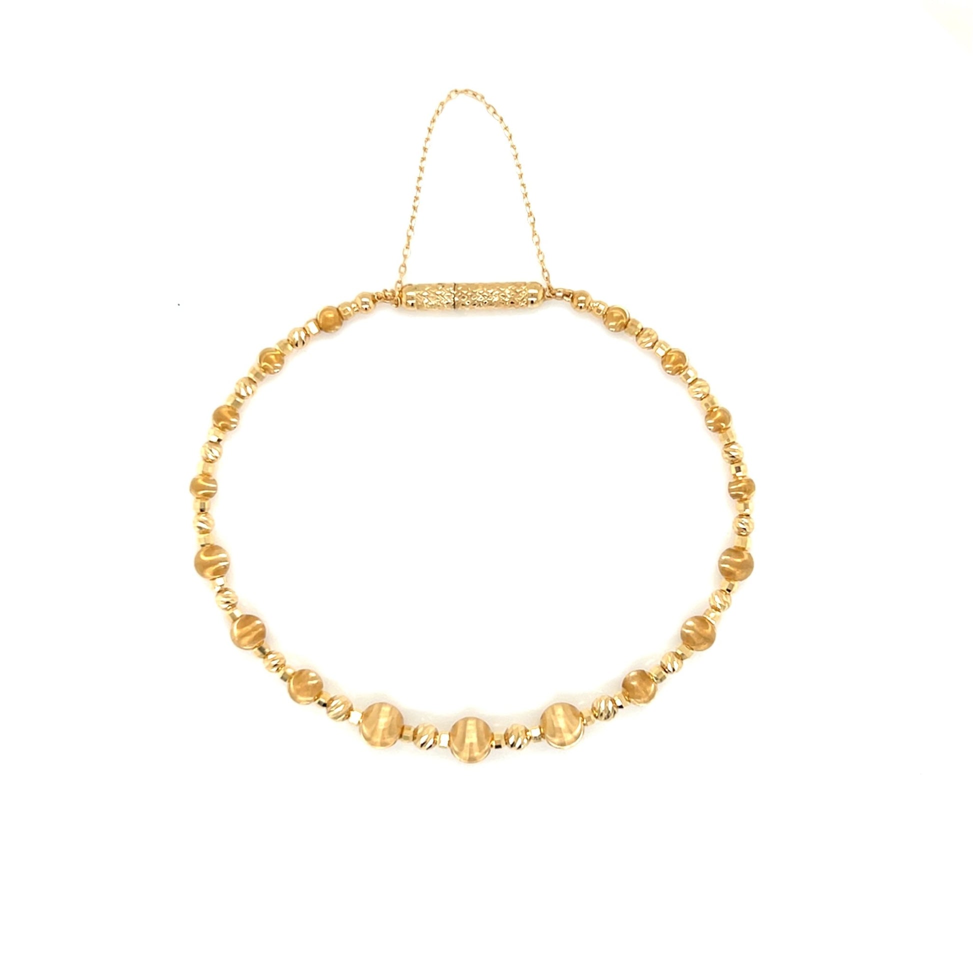 Plain gold ball Flexi Bangle - JMW Jewelry Wholesale