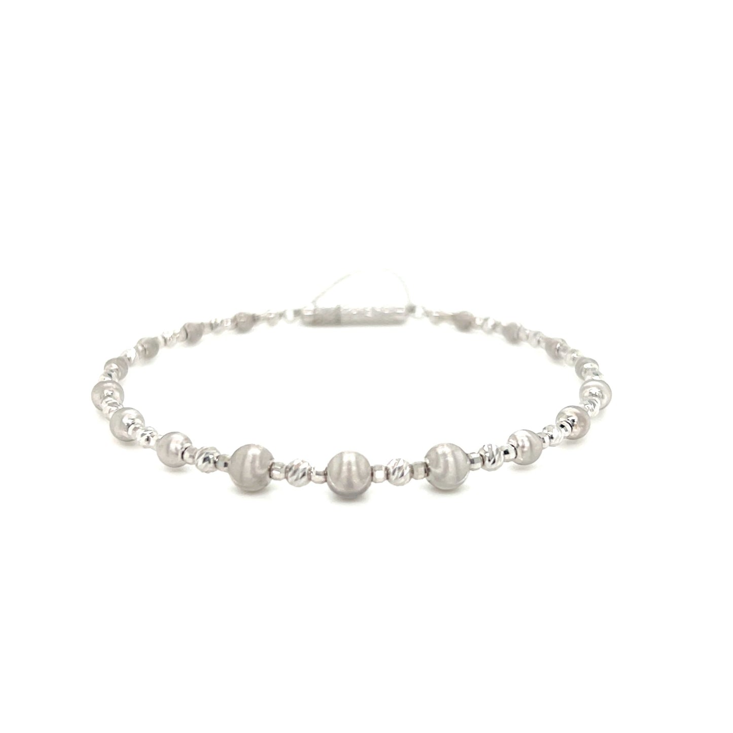 Plain gold ball Flexi Bangle - JMW Jewelry Wholesale