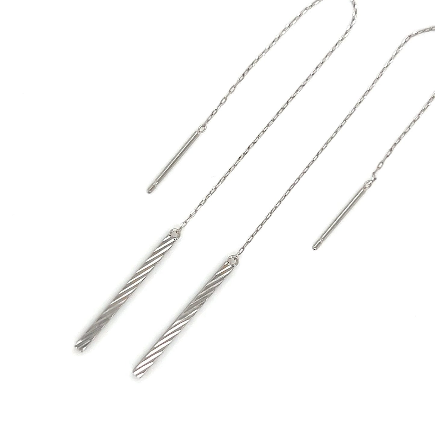 Plain Ripple Long Line Earrings - JMW Jewelry Wholesale