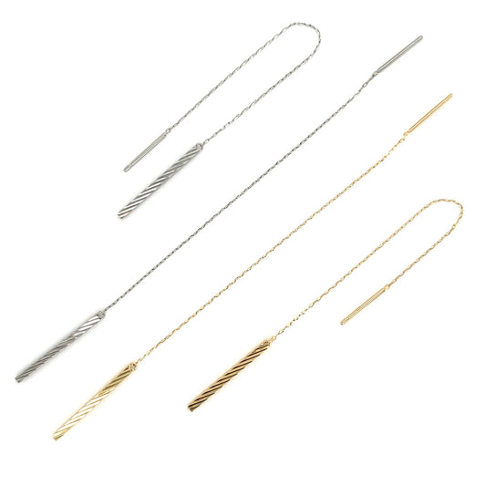 Plain Ripple Long Line Earrings - JMW Jewelry Wholesale