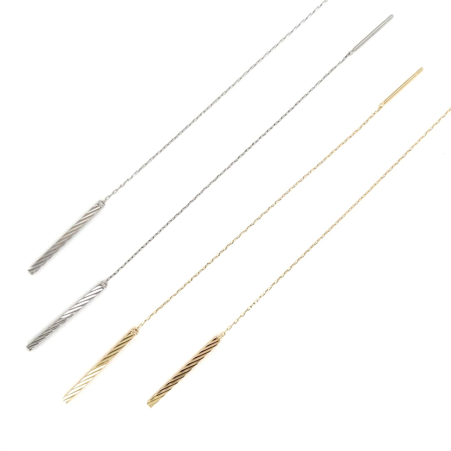 Plain Ripple Long Line Earrings - JMW Jewelry Wholesale