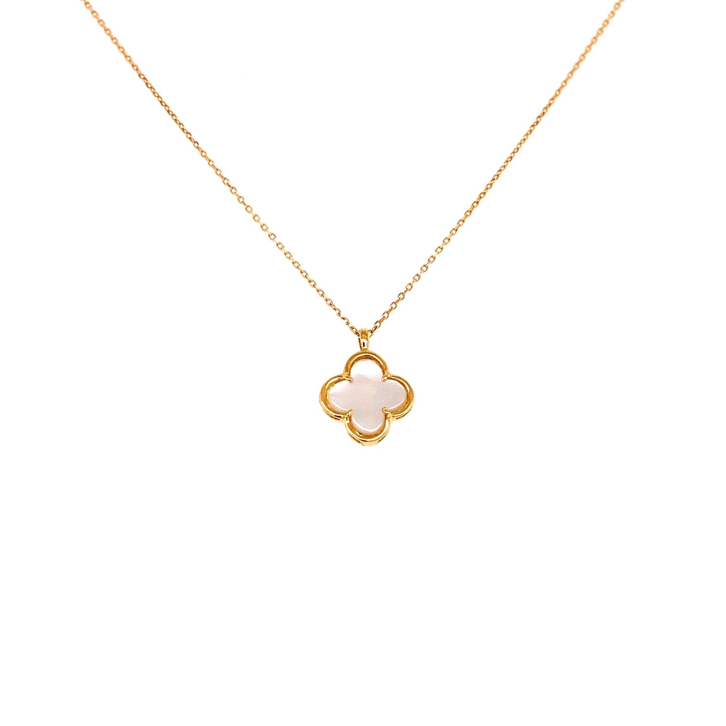 Reversible Mother of Pearl/Dia Clover Necklace 0.15ct - JMW Jewelry Wholesale