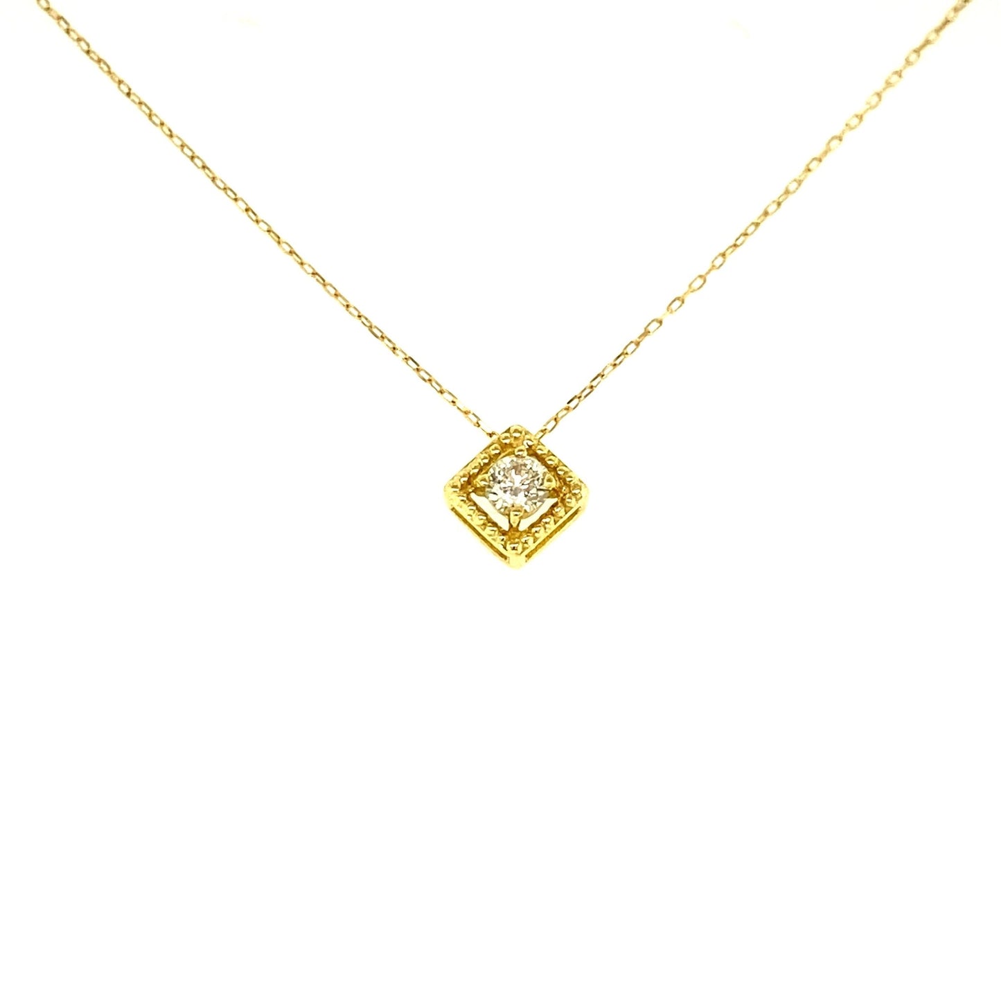 Rhombus Birthstone Necklace (Apr - Diamond) - JMW Jewelry Wholesale