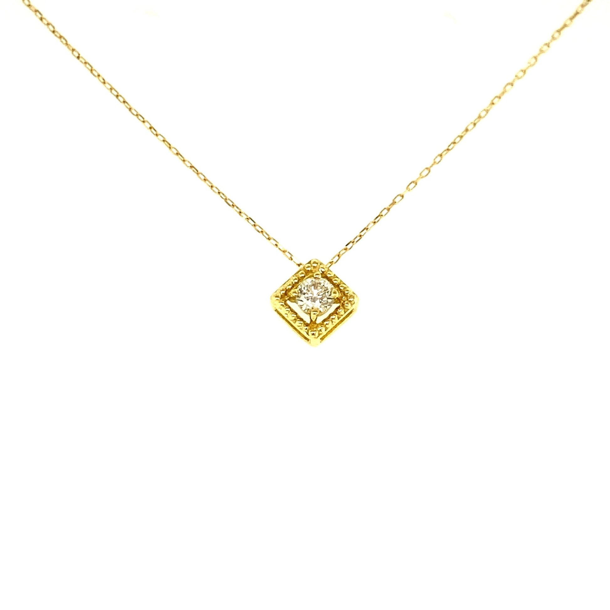 Rhombus Birthstone Necklace (Apr - Diamond) - JMW Jewelry Wholesale