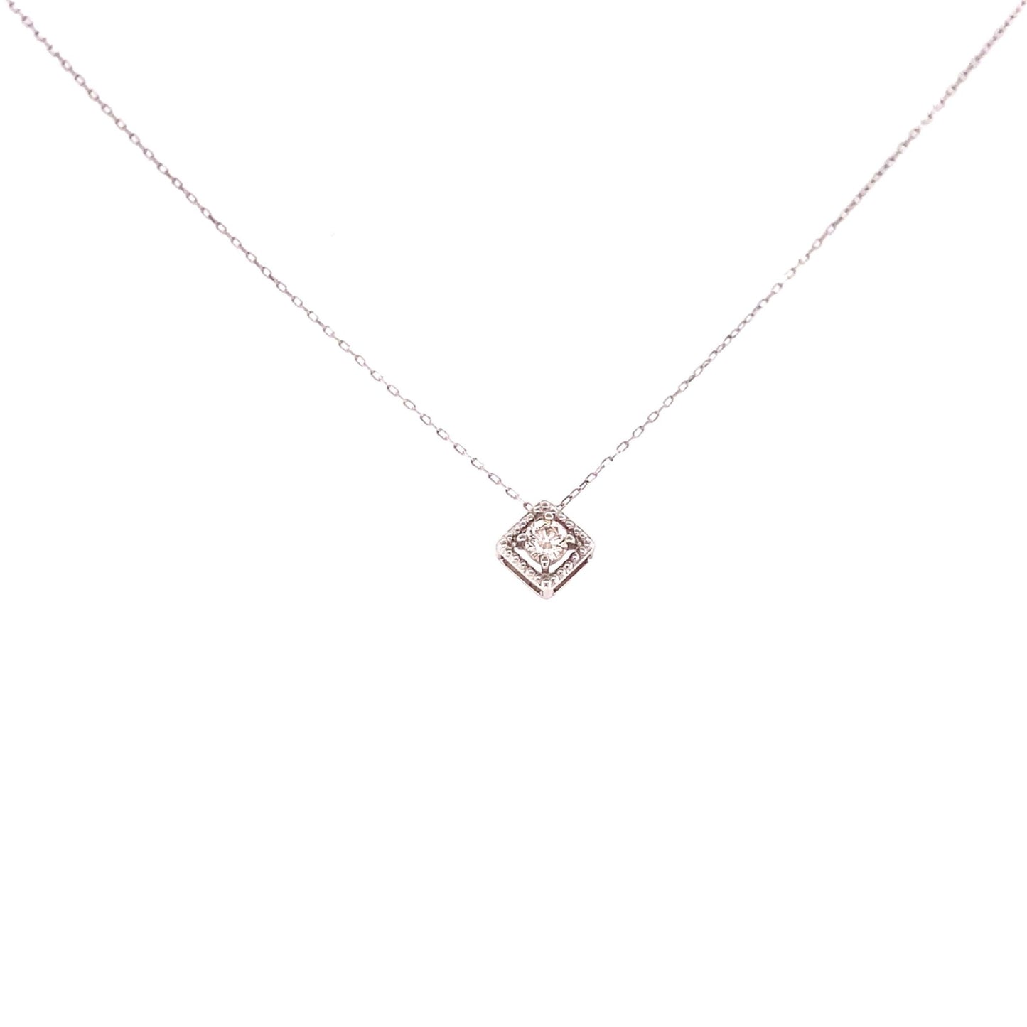 Rhombus Birthstone Necklace (Apr - Diamond) - JMW Jewelry Wholesale