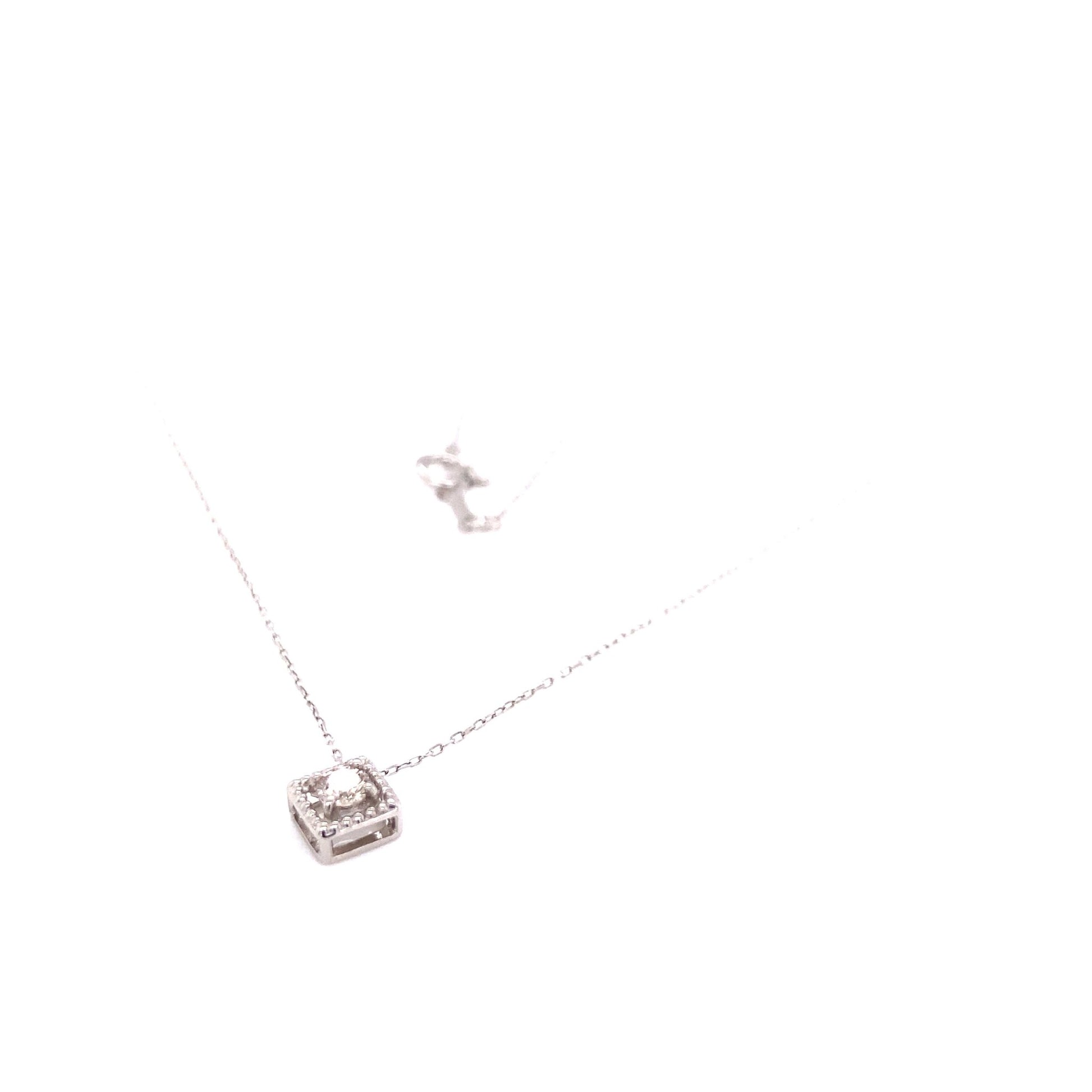 Rhombus Birthstone Necklace (Apr - Diamond) - JMW Jewelry Wholesale