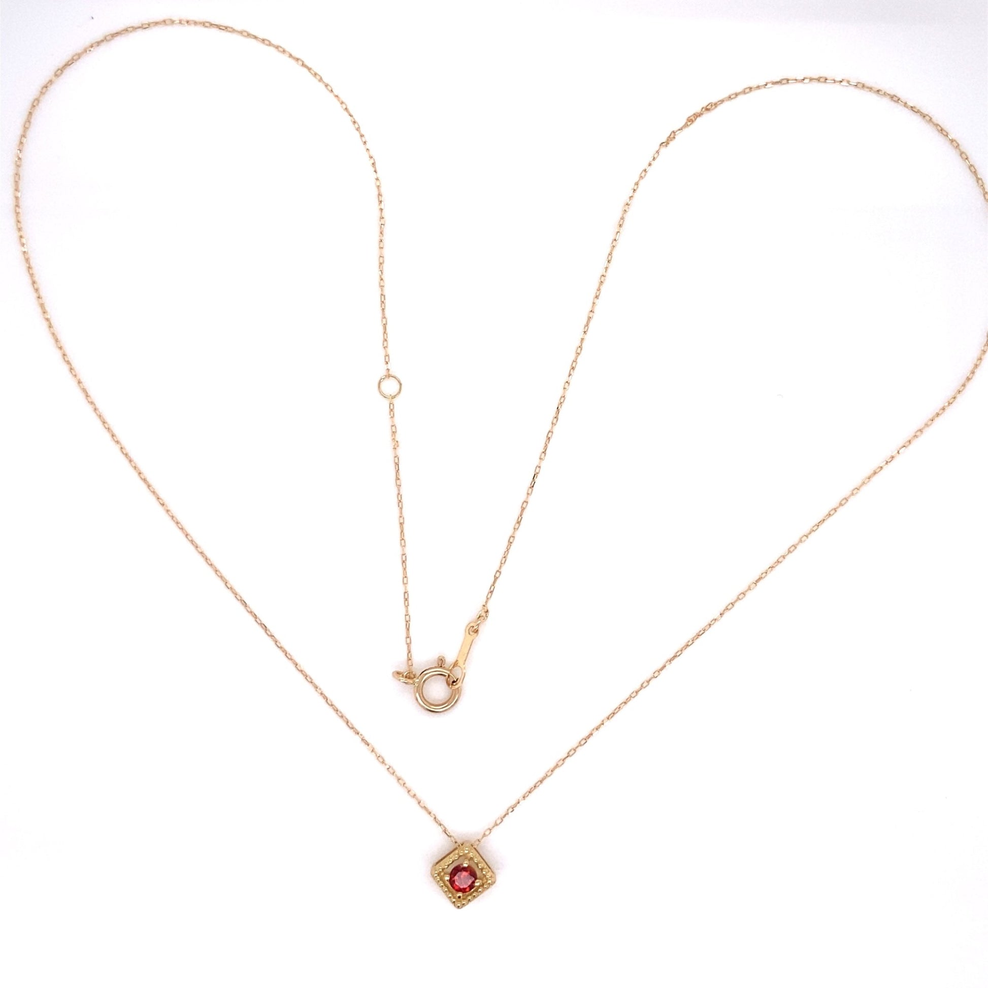 Rhombus Birthstone Necklace (Jan - Garnet) - JMW Jewelry Wholesale