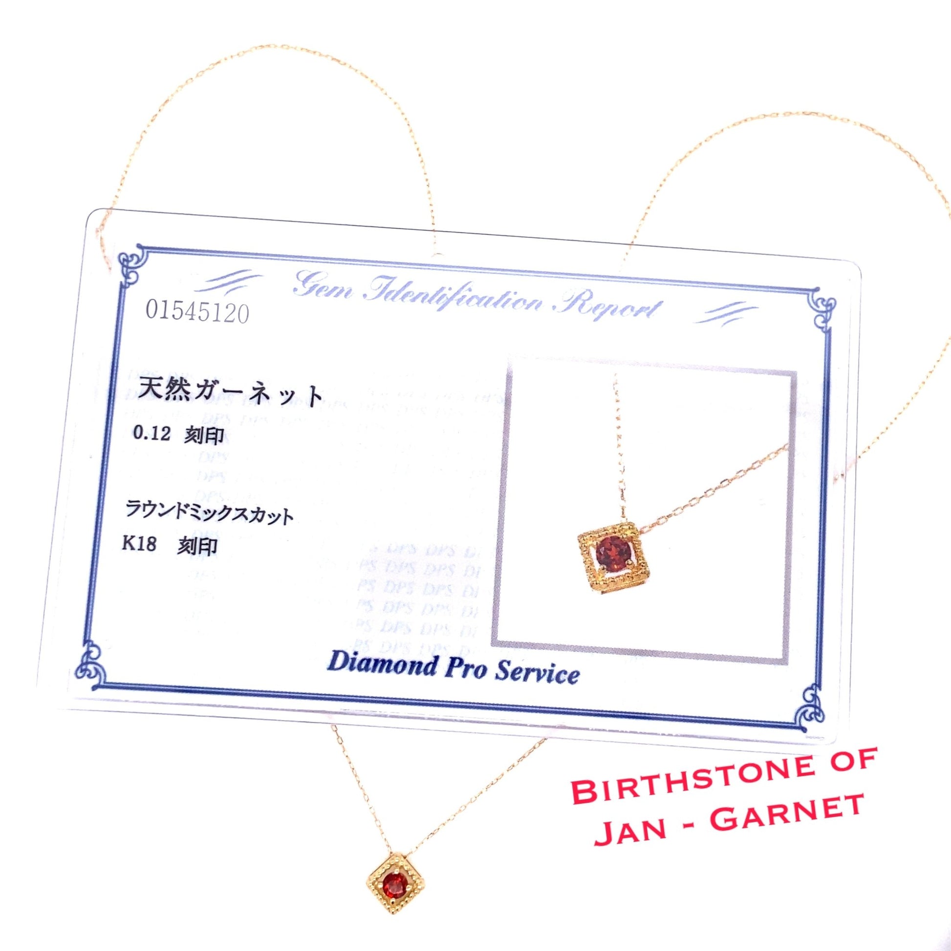 Rhombus Birthstone Necklace (Jan - Garnet) - JMW Jewelry Wholesale