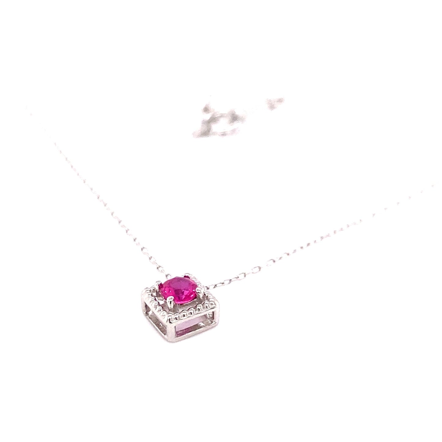 Rhombus Birthstone Necklace (Jul - Ruby) - JMW Jewelry Wholesale