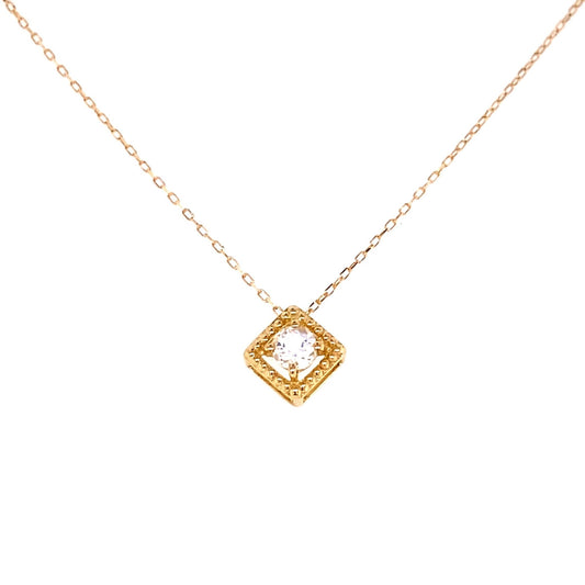 Rhombus Birthstone Necklace (Jun - Moonstone) - JMW Jewelry Wholesale