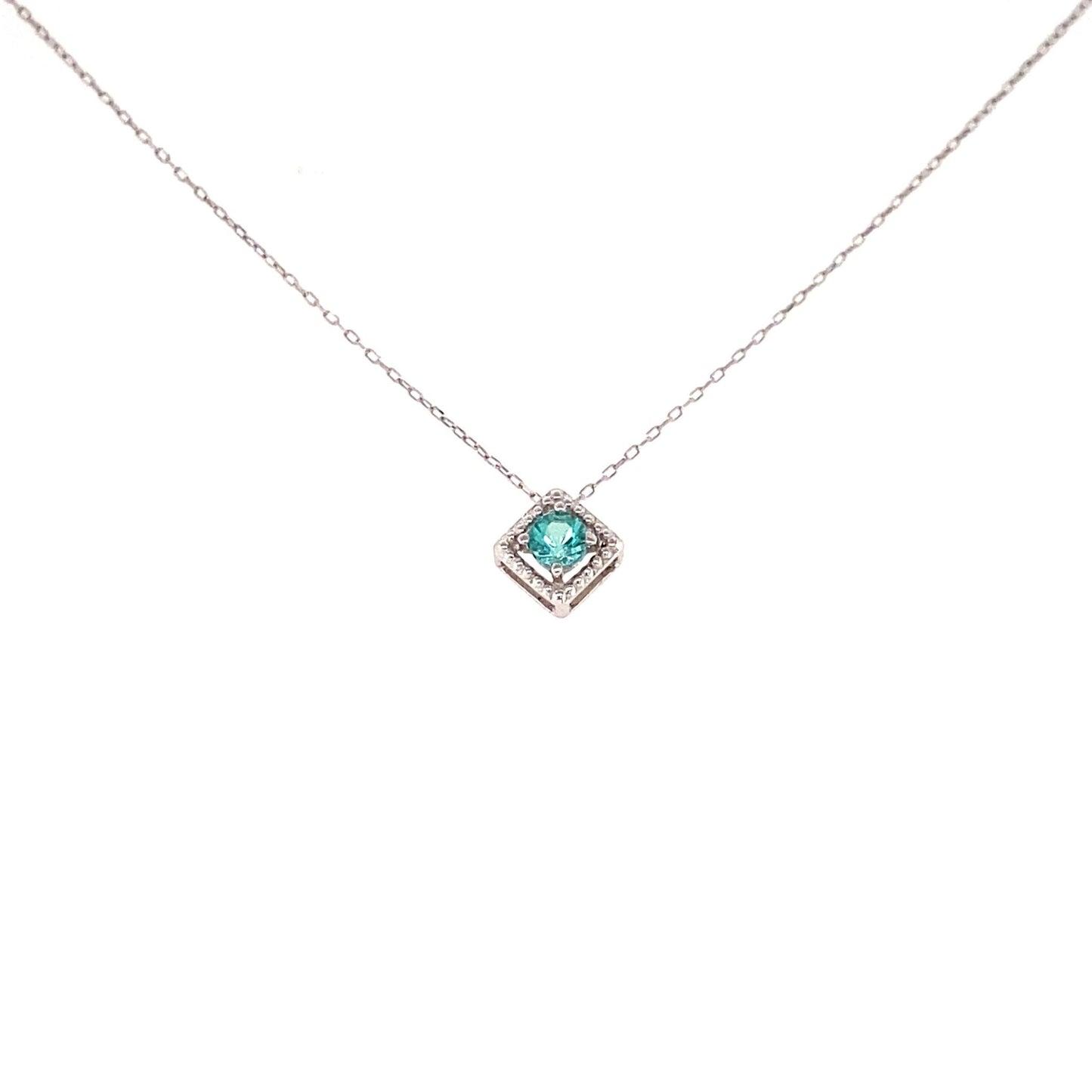 Rhombus Birthstone Necklace (May - Emerald) - JMW Jewelry Wholesale