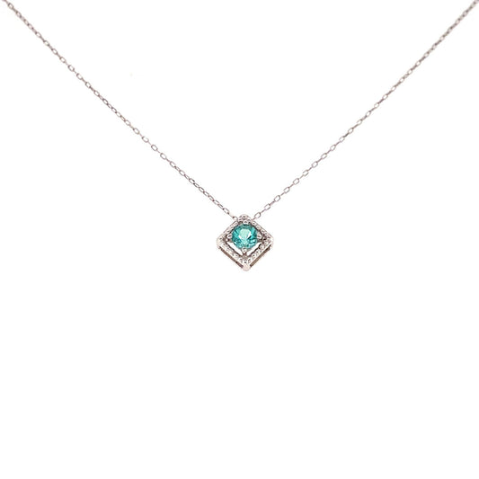 Rhombus Birthstone Necklace (May - Emerald) - JMW Jewelry Wholesale