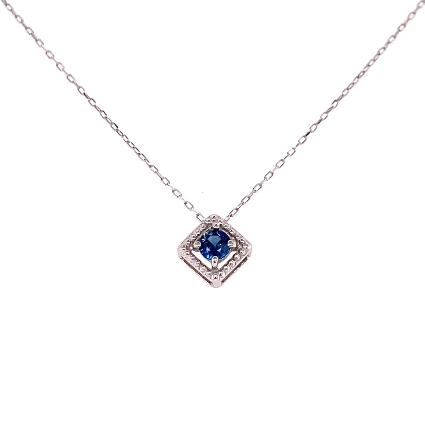 Rhombus Birthstone Necklace (Sep - Sapphire) - JMW Jewelry Wholesale