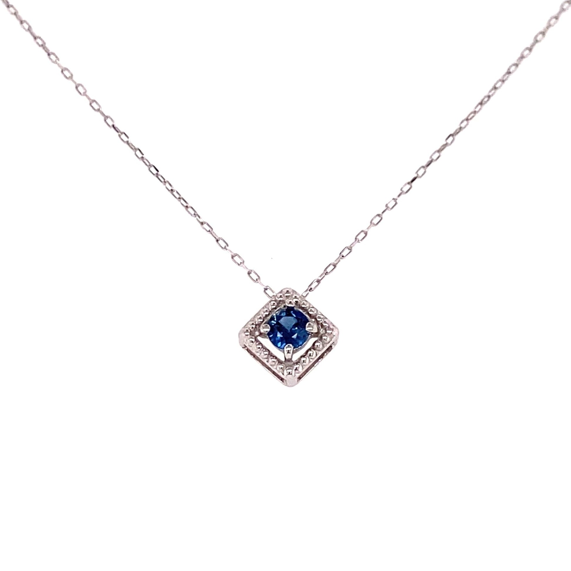 Rhombus Birthstone Necklace (Sep - Sapphire) - JMW Jewelry Wholesale