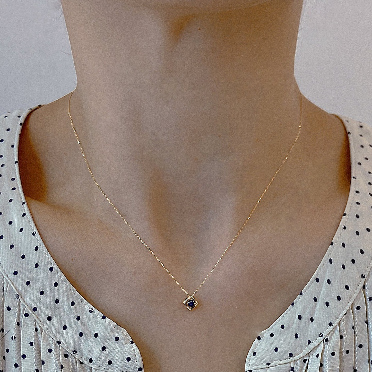 Rhombus Birthstone Necklace (Sep - Sapphire) - JMW Jewelry Wholesale