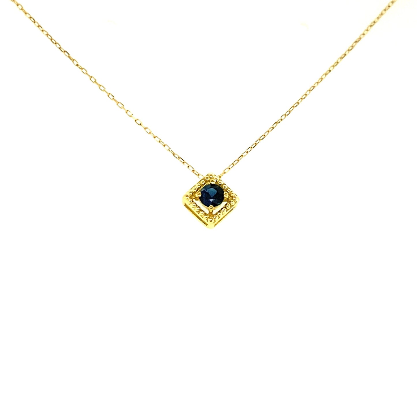 Rhombus Birthstone Necklace (Sep - Sapphire) - JMW Jewelry Wholesale