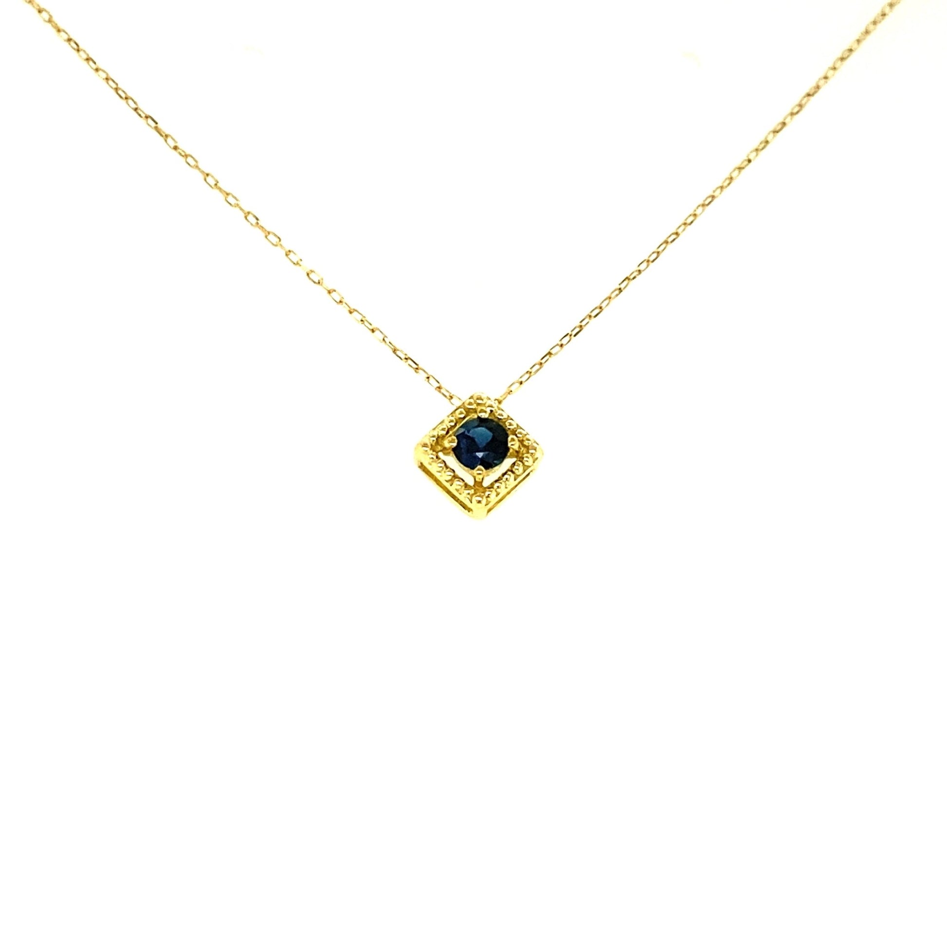 Rhombus Birthstone Necklace (Sep - Sapphire) - JMW Jewelry Wholesale