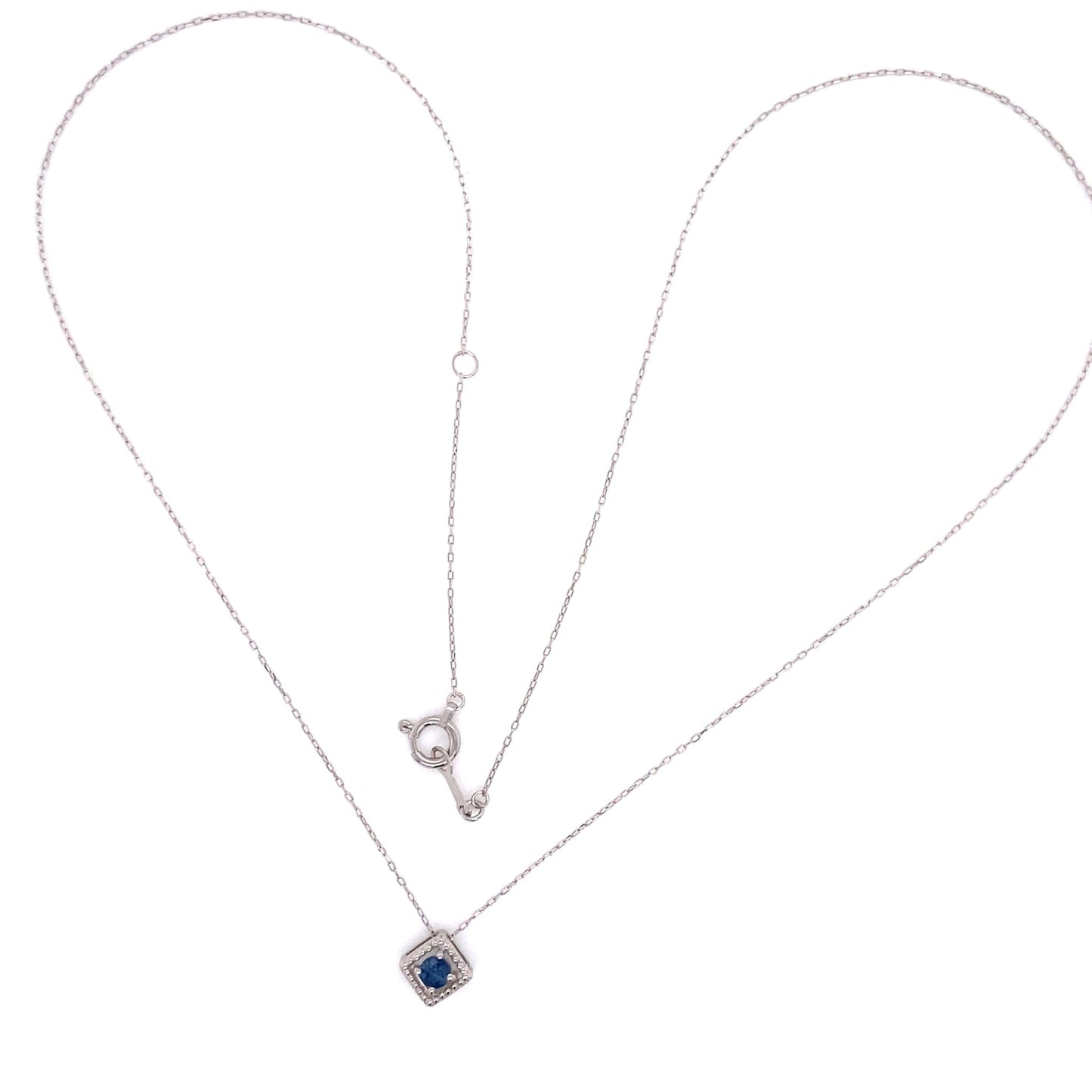 Rhombus Birthstone Necklace (Sep - Sapphire) - JMW Jewelry Wholesale