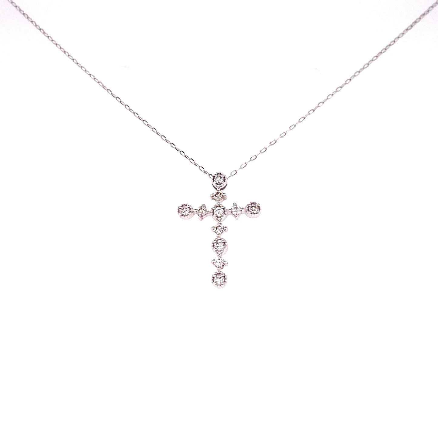 Rhombus/Round Cross Necklace 0.1ct - JMW Jewelry Wholesale