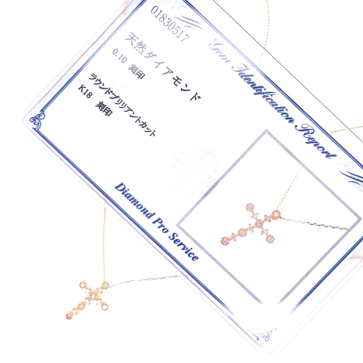 Rhombus/Round Cross Necklace 0.1ct - JMW Jewelry Wholesale