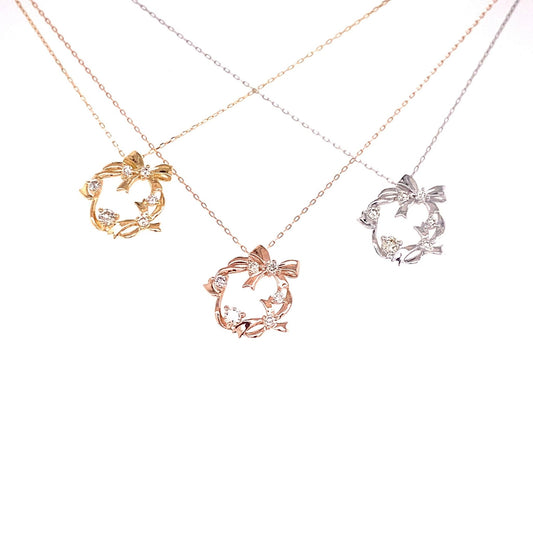 Ribbon Wreath Necklace 0.1ct - JMW Jewelry Wholesale