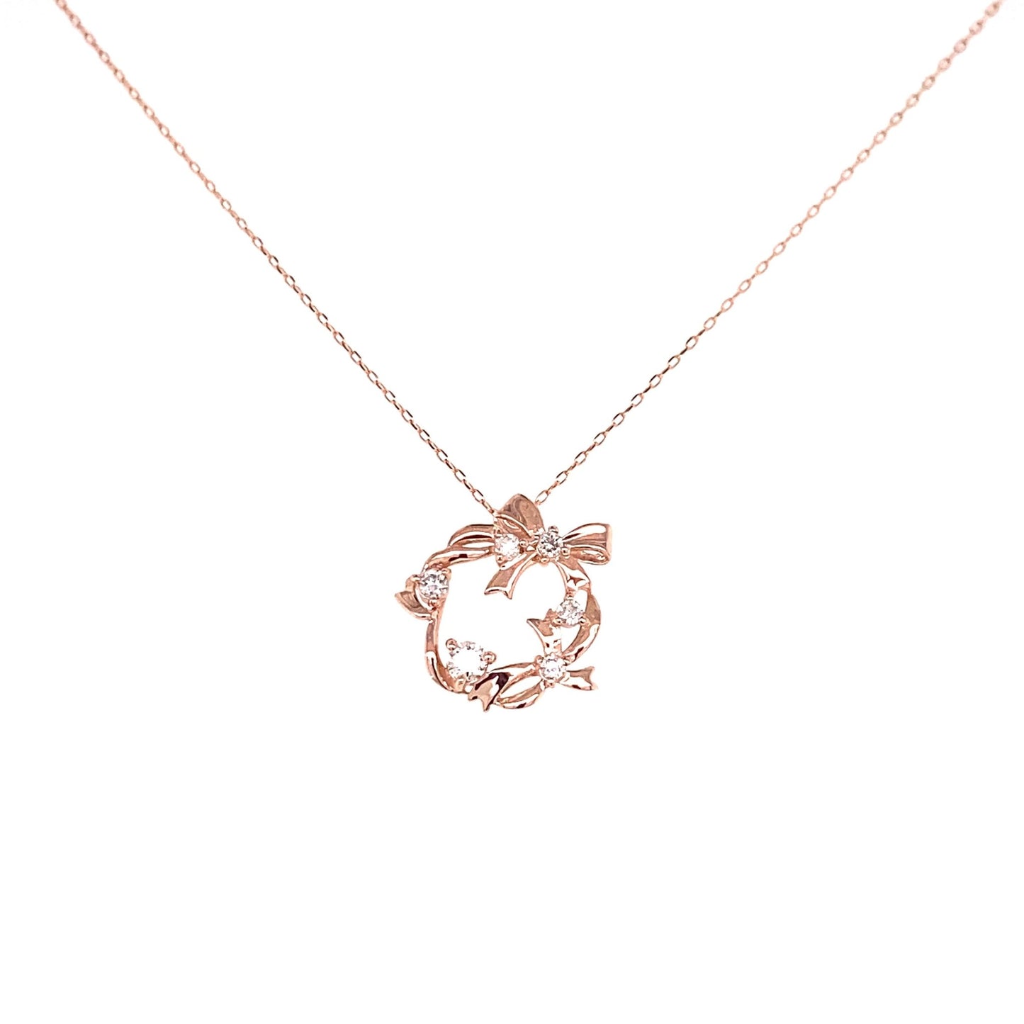 Ribbon Wreath Necklace 0.1ct - JMW Jewelry Wholesale