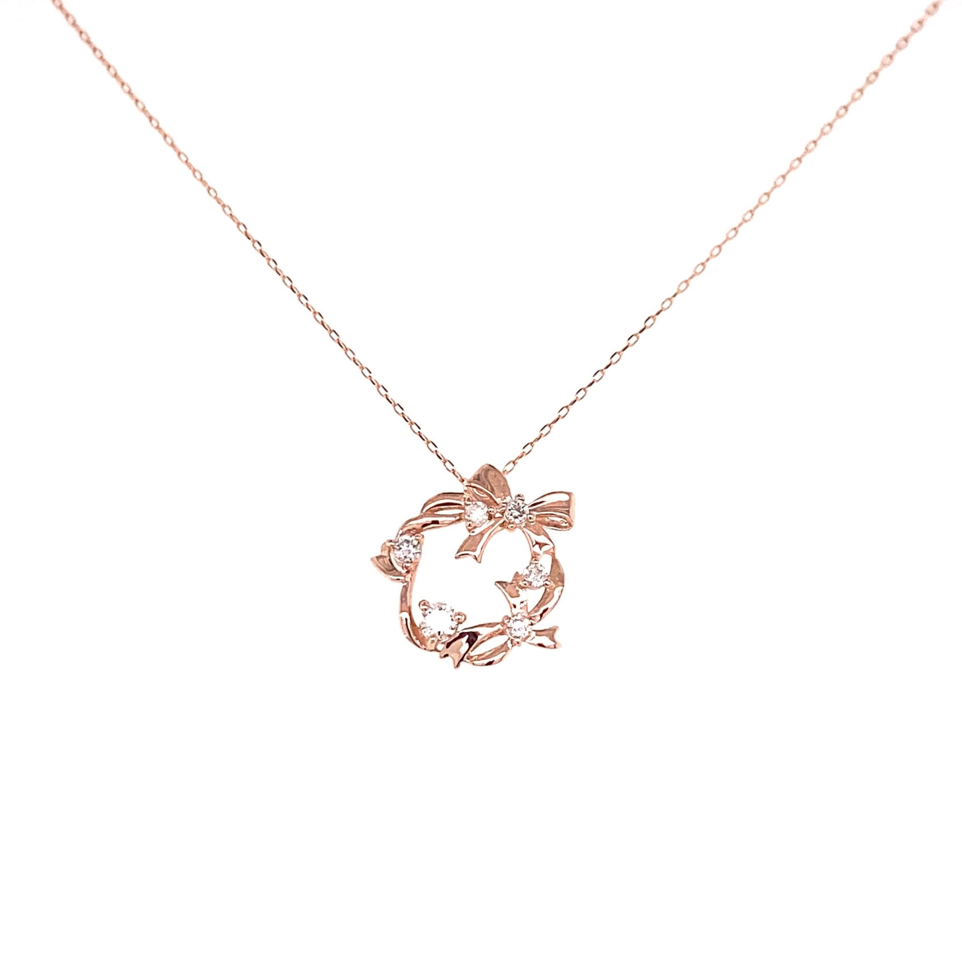 Ribbon Wreath Necklace 0.1ct - JMW Jewelry Wholesale