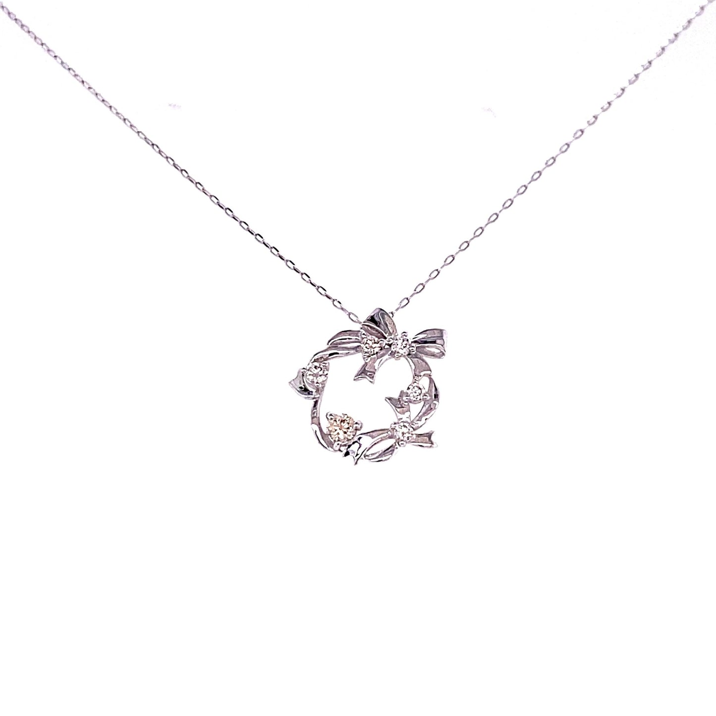 Ribbon Wreath Necklace 0.1ct - JMW Jewelry Wholesale