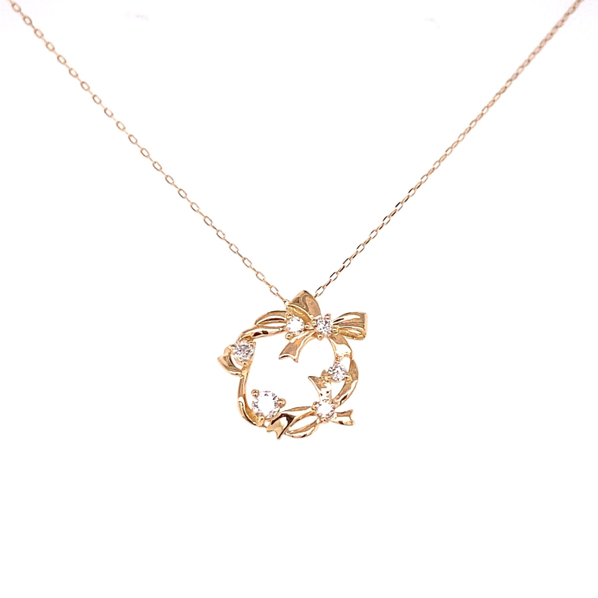 Ribbon Wreath Necklace 0.1ct - JMW Jewelry Wholesale