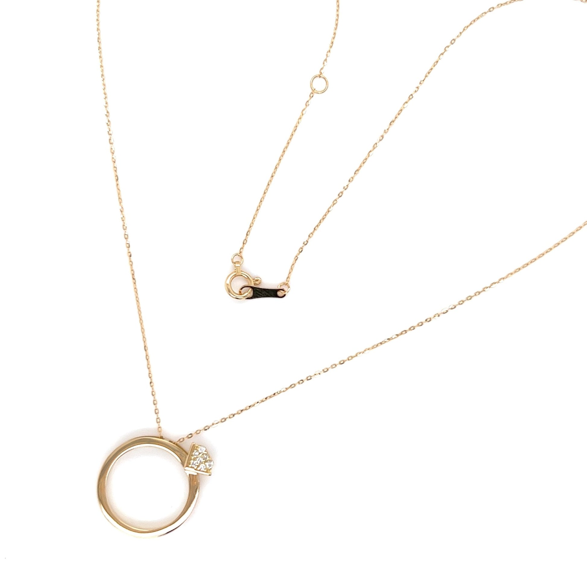 Ring Pendant Necklace B 0.03ct - JMW Jewelry Wholesale