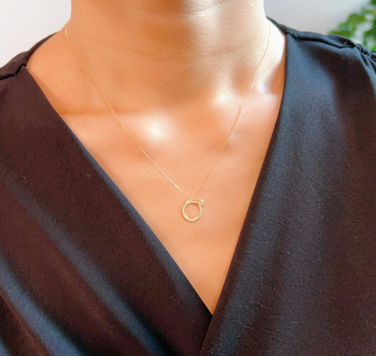Ring Pendant Necklace S 0.01ct - JMW Jewelry Wholesale