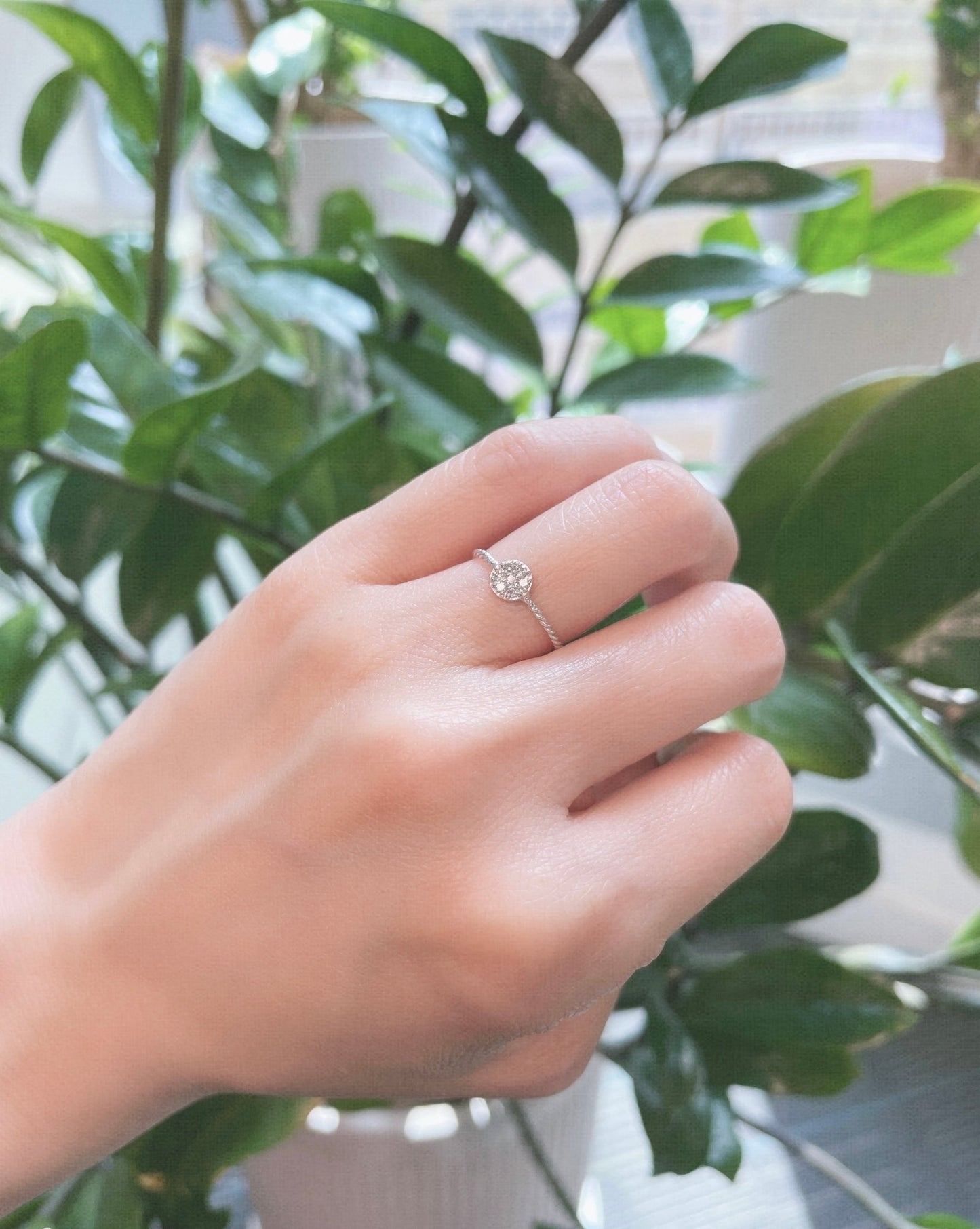 Round Flower Ripple Ring 0.1ct - JMW Jewelry Wholesale