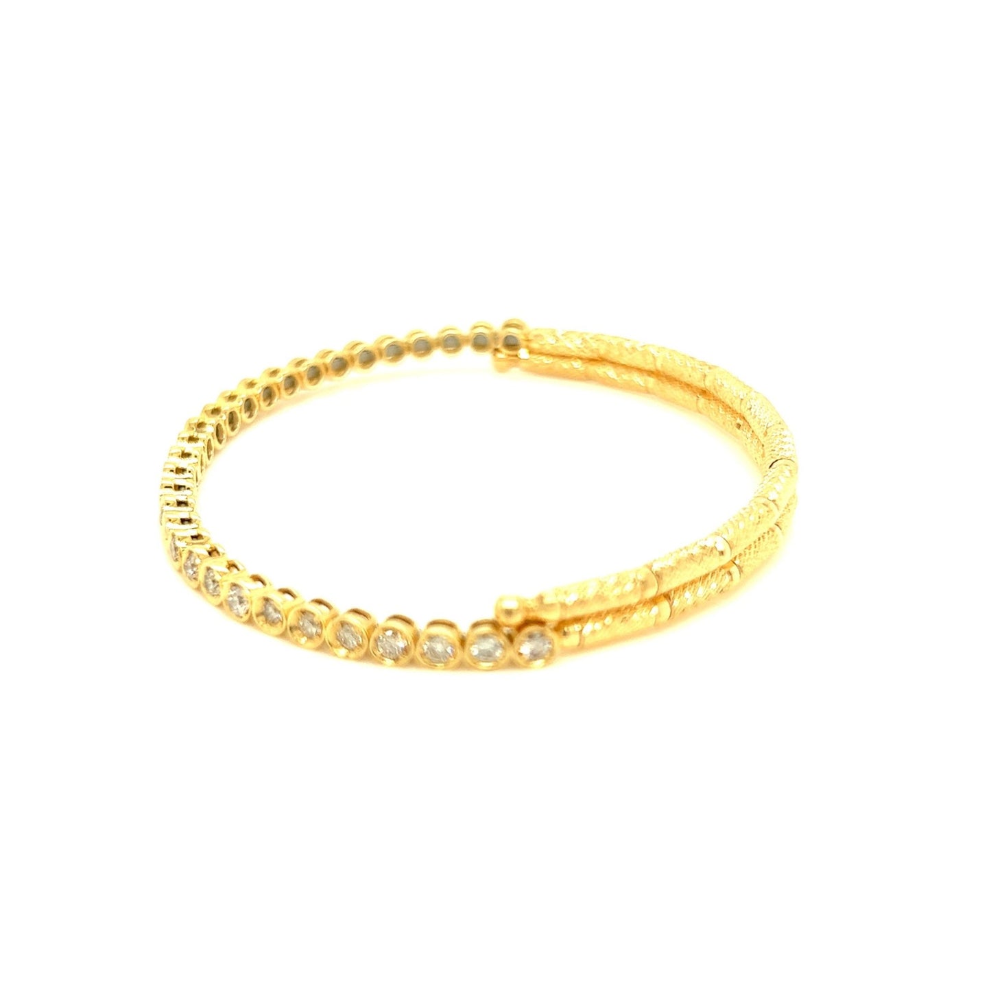 Round Long Dia Flexi Bangle 1ct - JMW Jewelry Wholesale