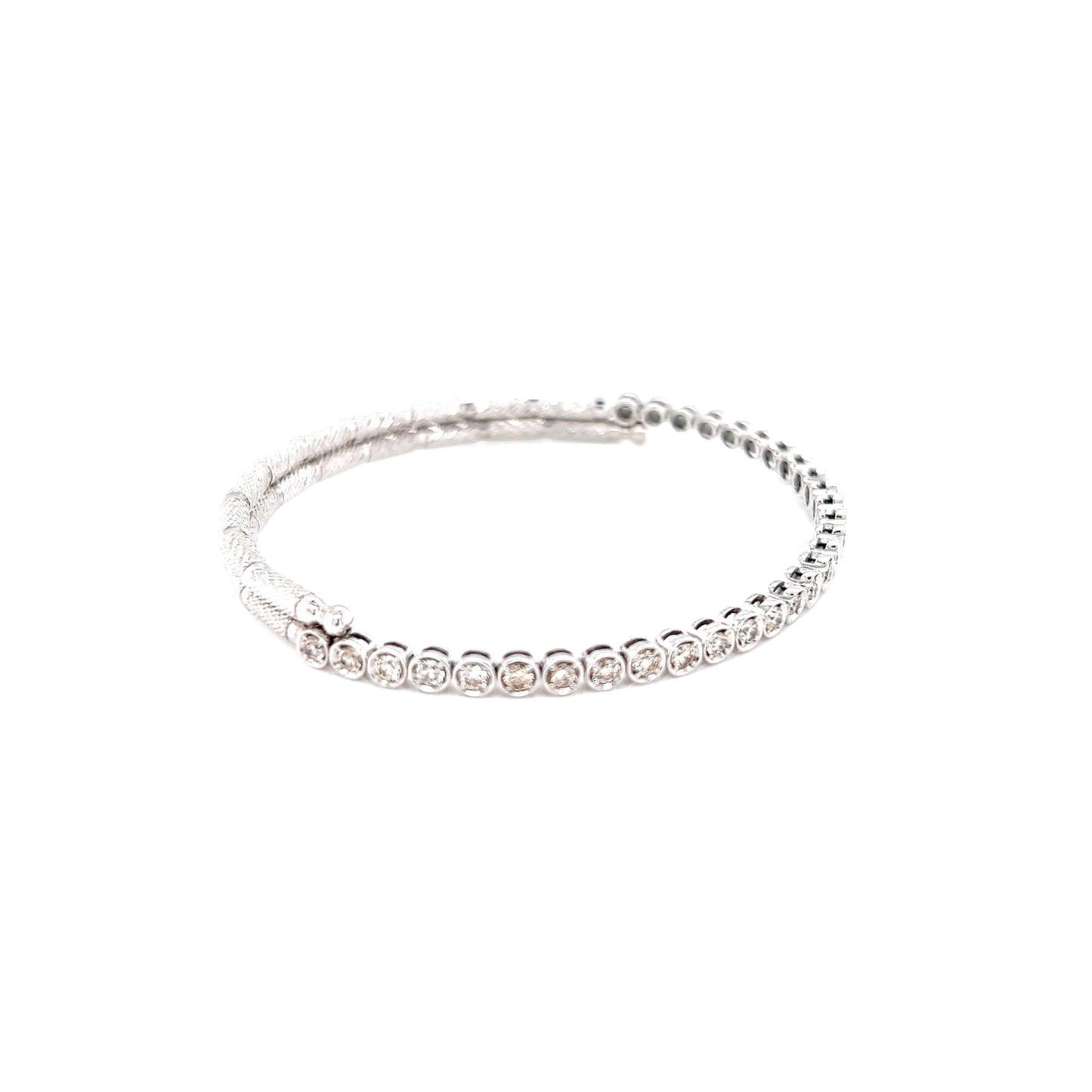 Round Long Dia Flexi Bangle 1ct - JMW Jewelry Wholesale