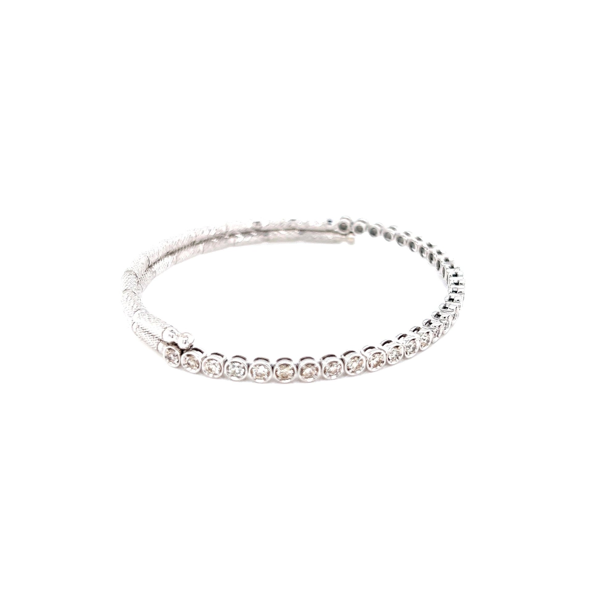 Round Long Dia Flexi Bangle 1ct - JMW Jewelry Wholesale