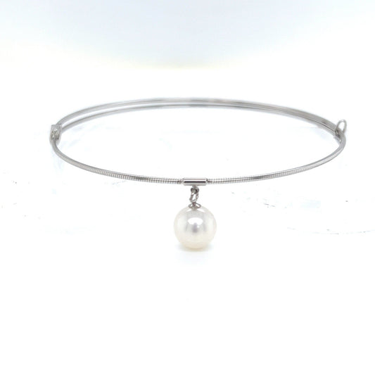 Single Akoya Pearl Wire Bangle 6.5mm - JMW Jewelry Wholesale