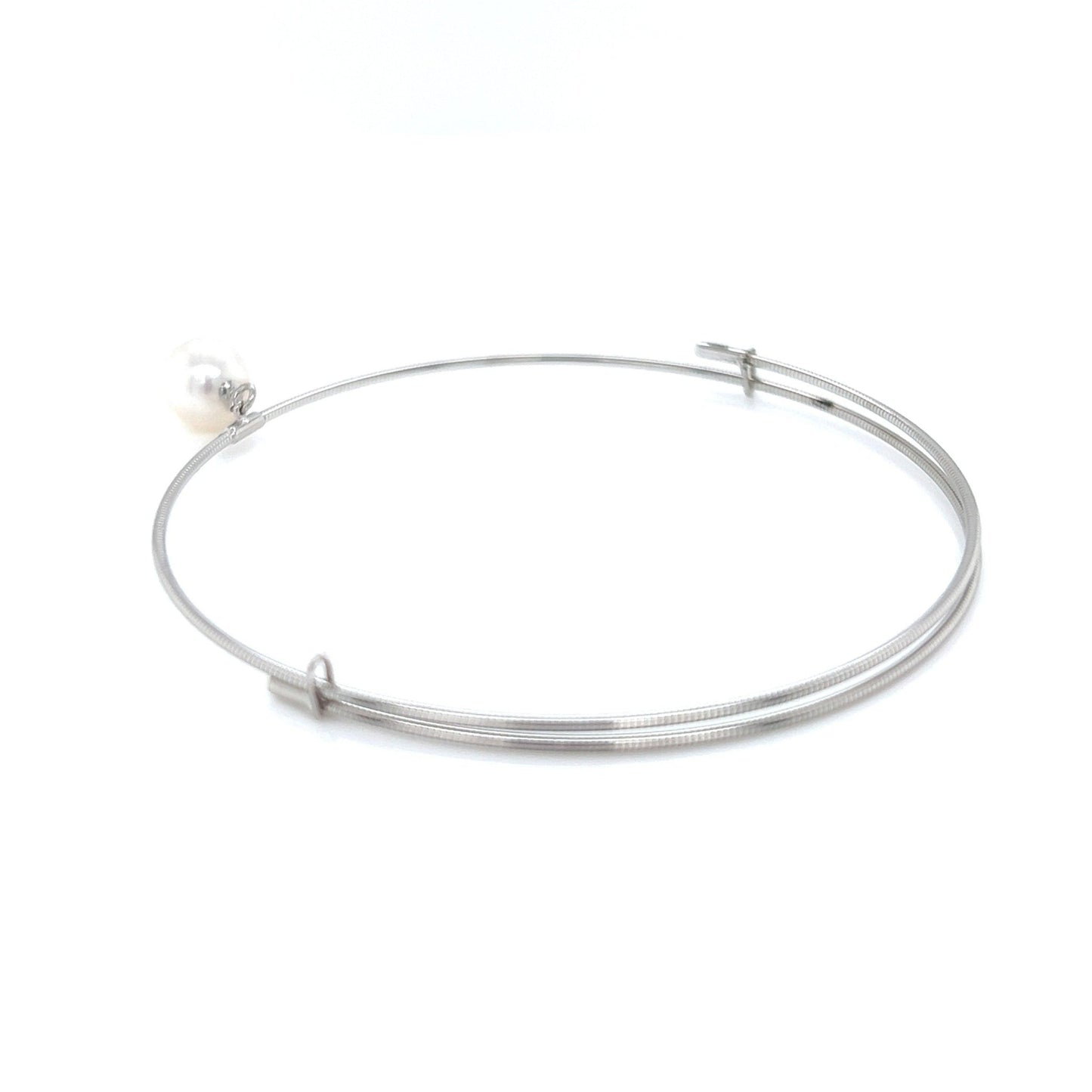 Single Akoya Pearl Wire Bangle 6.5mm - JMW Jewelry Wholesale