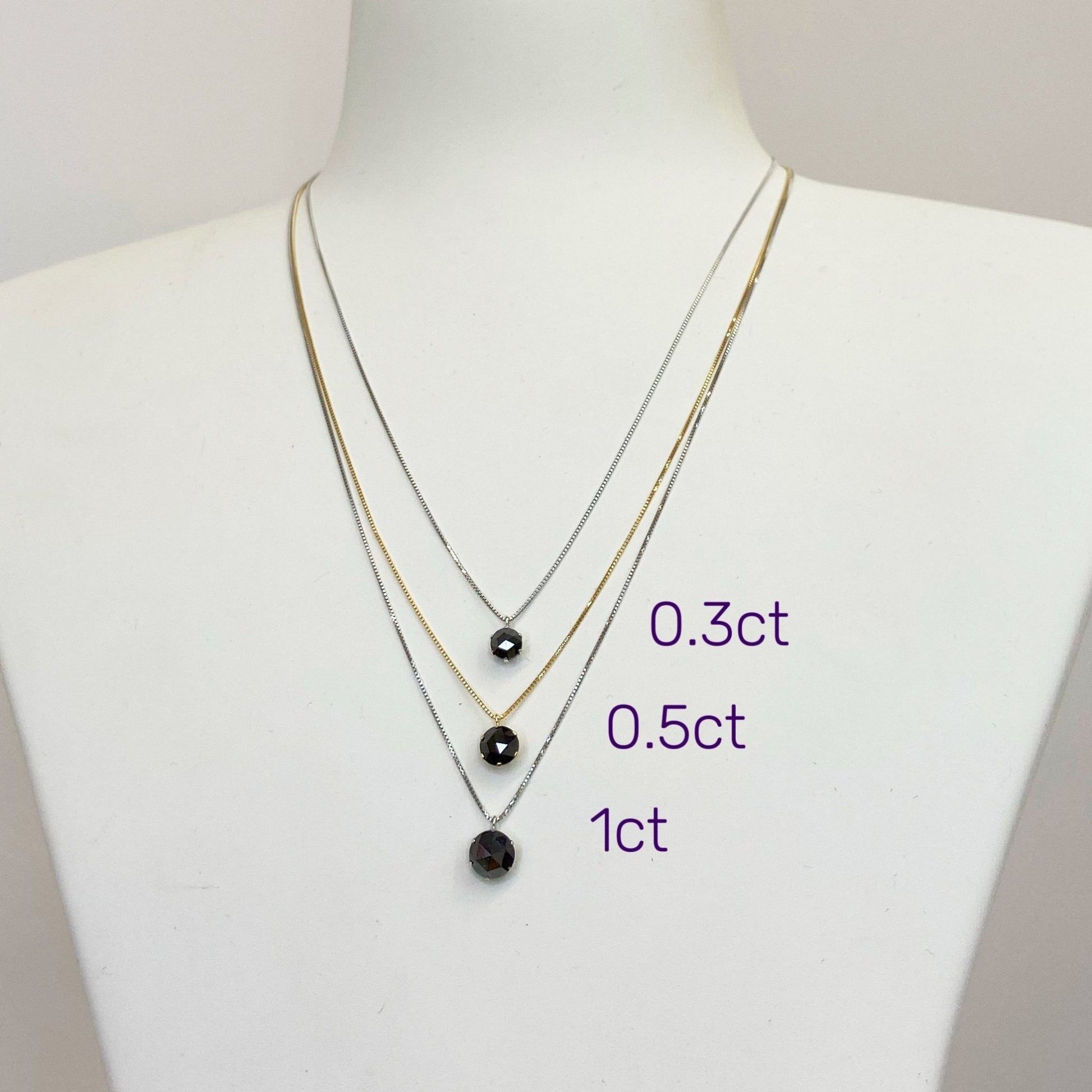 Single Black Dia Necklace 0.5ct - JMW Jewelry Wholesale