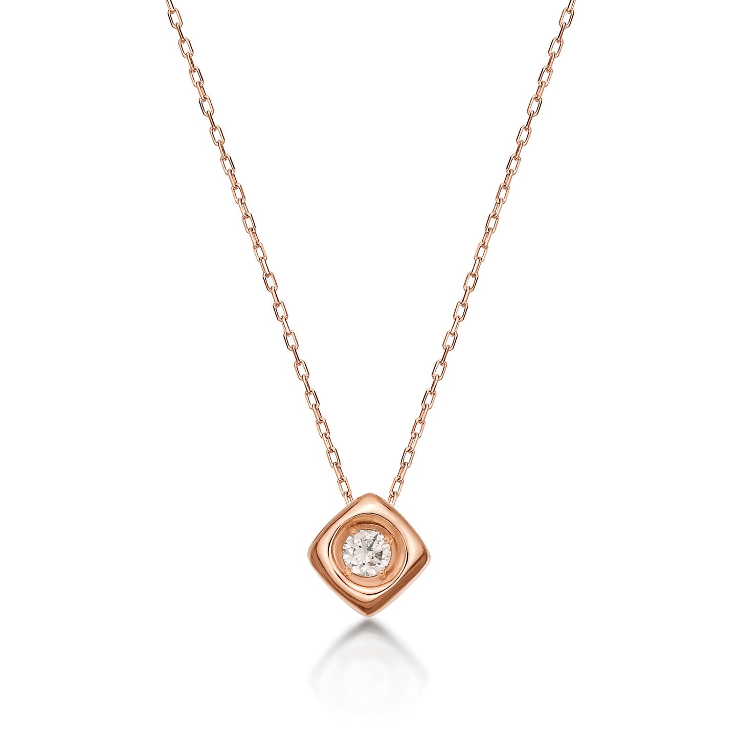 Single Dia Bezel Rhombus Necklace 0.08ct - JMW Jewelry Wholesale