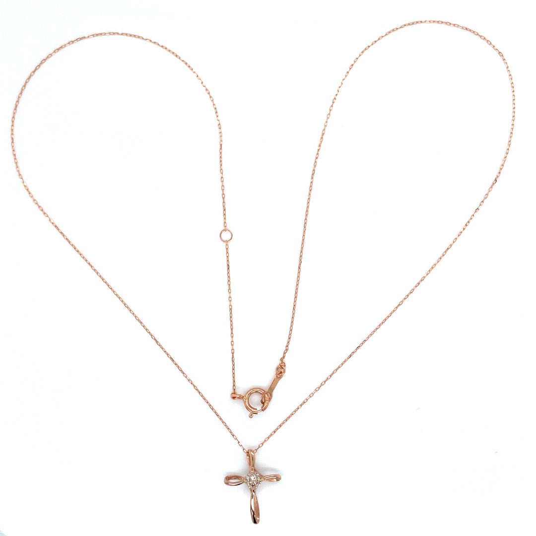 Single Dia Cross Necklace 0.08ct - JMW Jewelry Wholesale