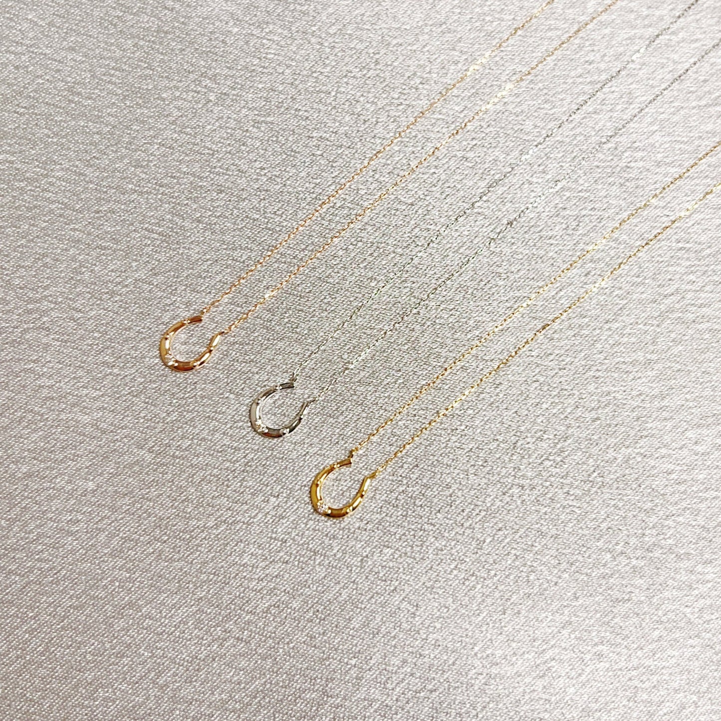 Single Dia Horseshoe Necklace 0.01ct - JMW Jewelry Wholesale