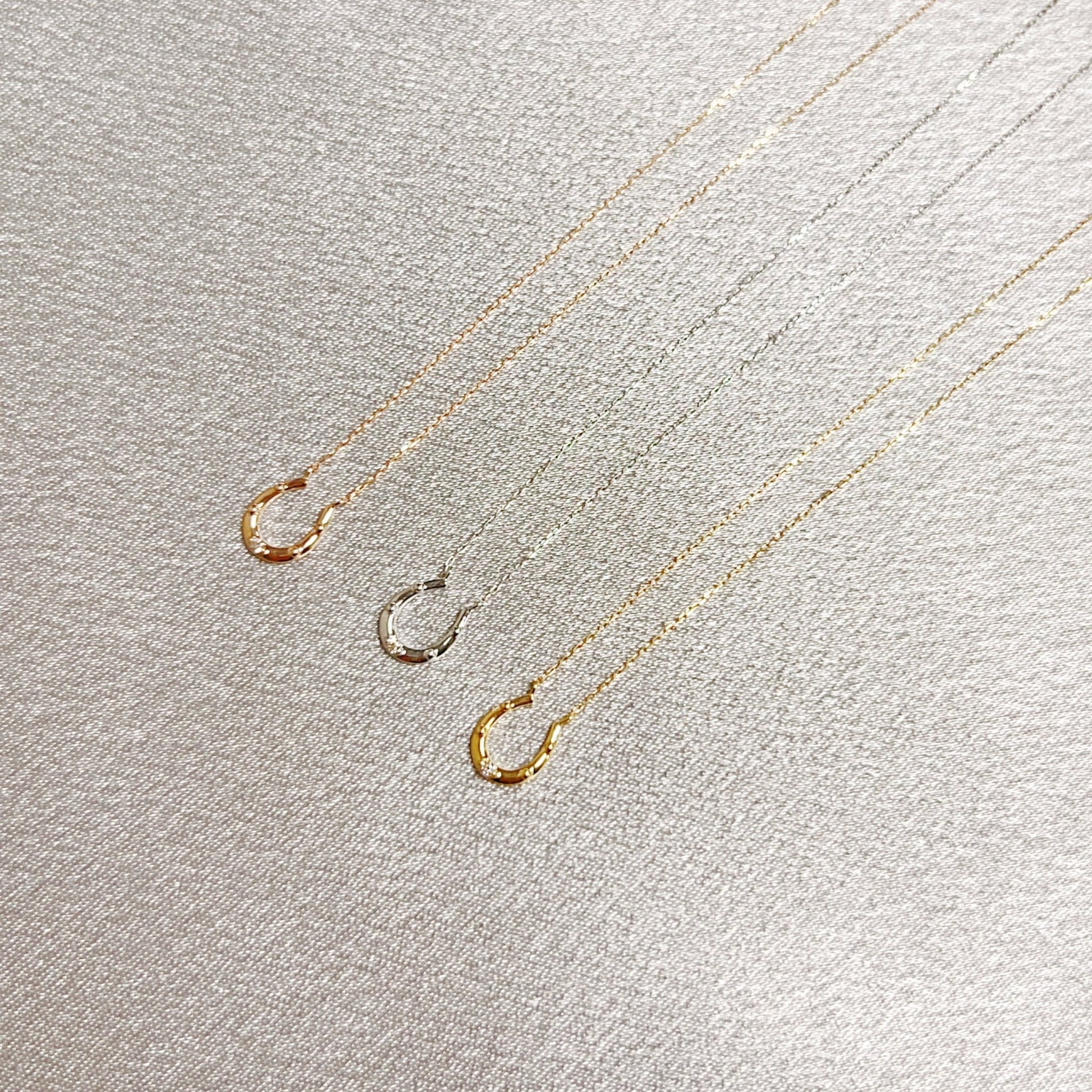 Single Dia Horseshoe Necklace 0.01ct - JMW Jewelry Wholesale