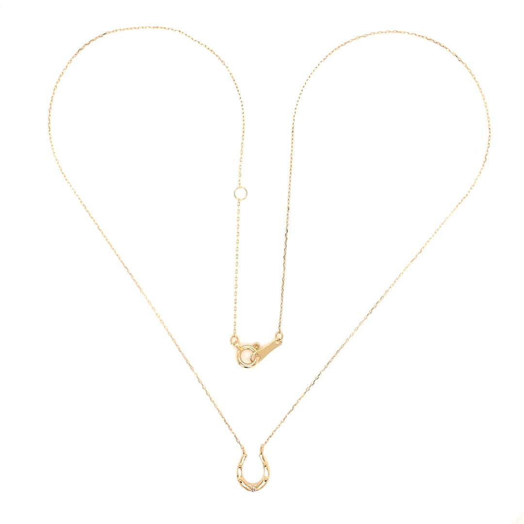 Single Dia Horseshoe Necklace 0.01ct - JMW Jewelry Wholesale